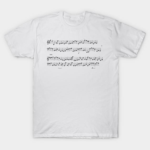 Abstract Musical Notes On White T-Shirt by funfun